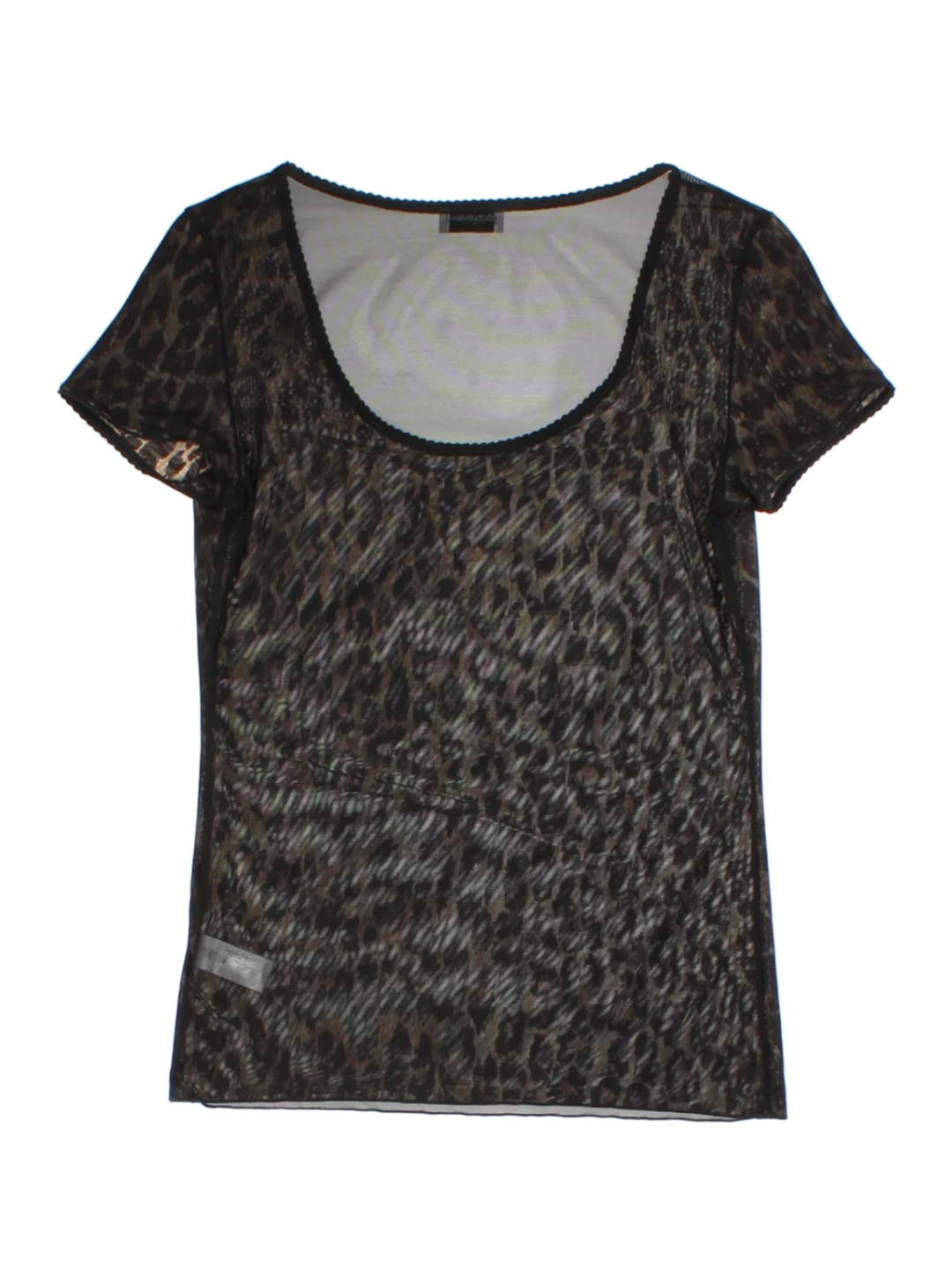Y2K Dolce & Gabbana Black Leopard Print Mesh Top (Size S)
