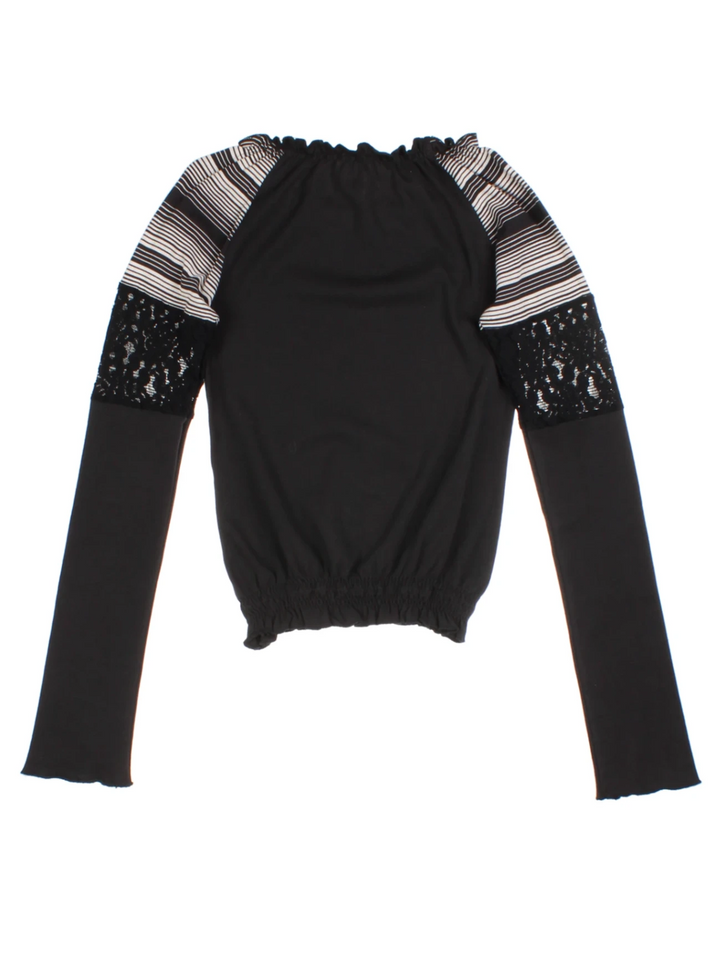 Y2K Guess Black Lace Detail Top (Size XS)