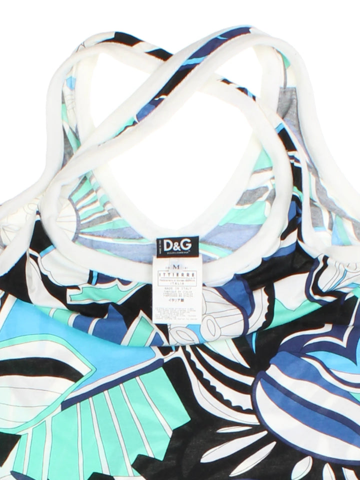 Y2K D&G Abstract Print Tank Top (Size M)