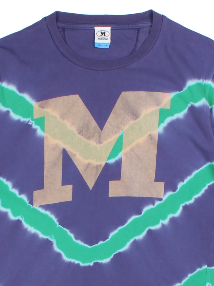 Missoni Chevron Purple Tie Dye T Shirt (Size XS)