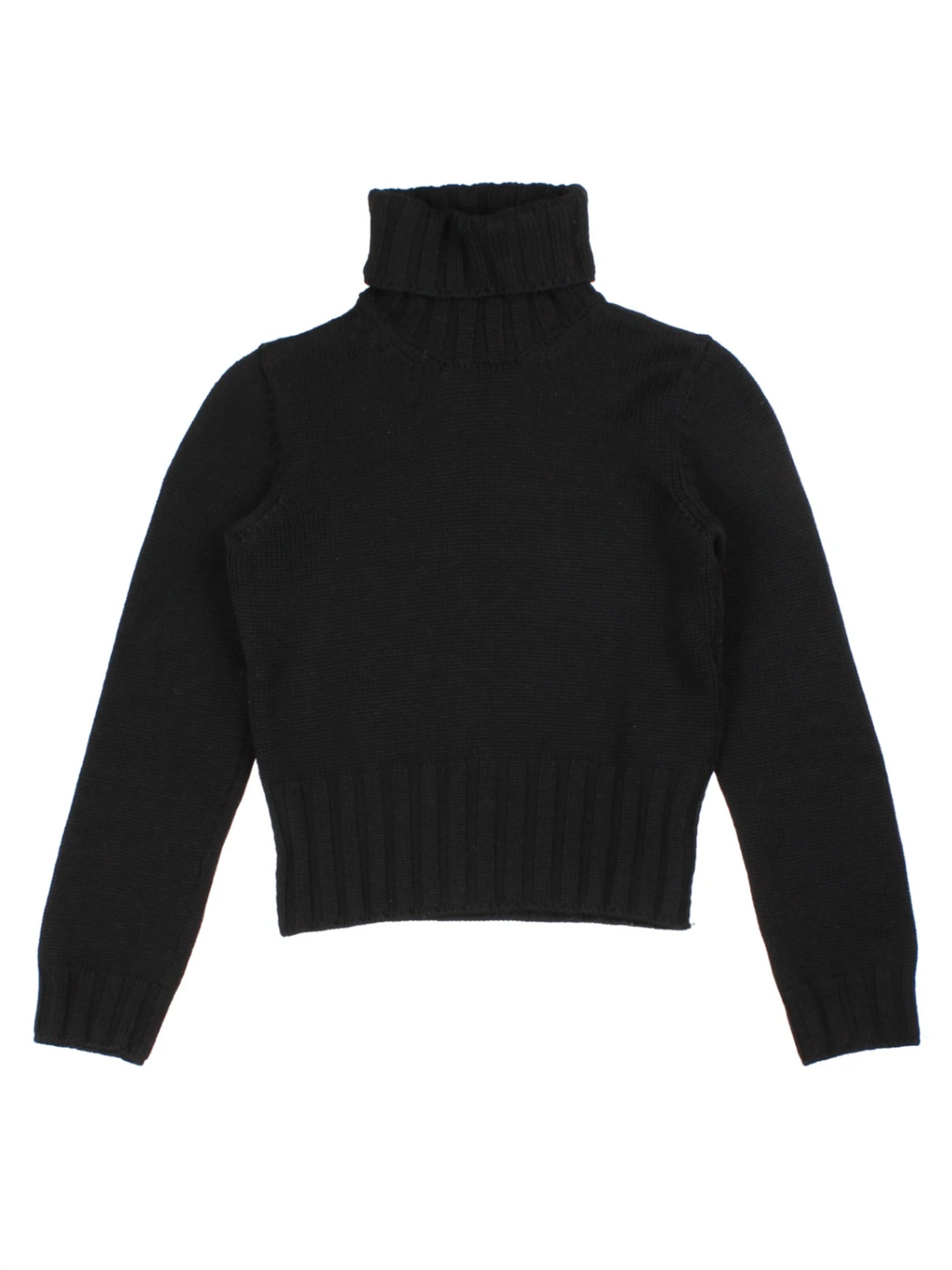 Y2K Dolce & Gabbana Black Ribbed Turtleneck Jumper (Size S)