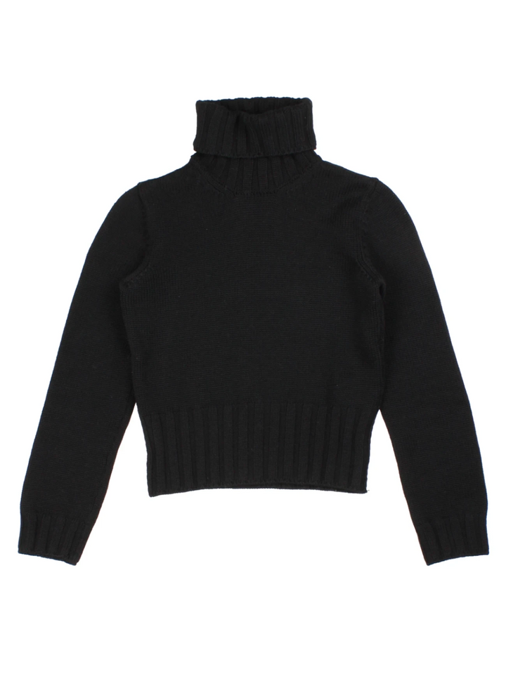 Y2K Dolce & Gabbana Black Ribbed Turtleneck Jumper (Size S)