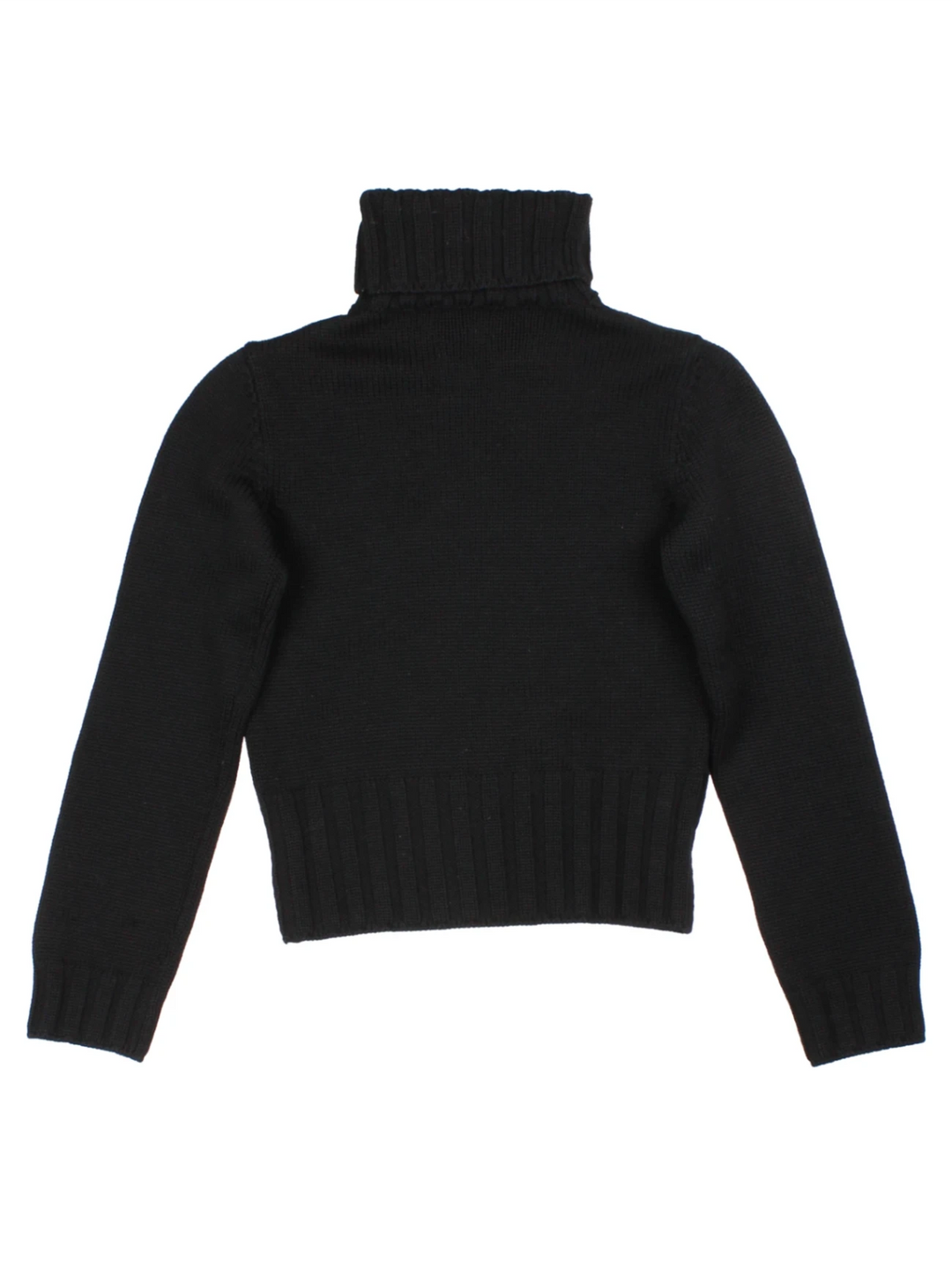 Y2K Dolce & Gabbana Black Ribbed Turtleneck Jumper (Size S)