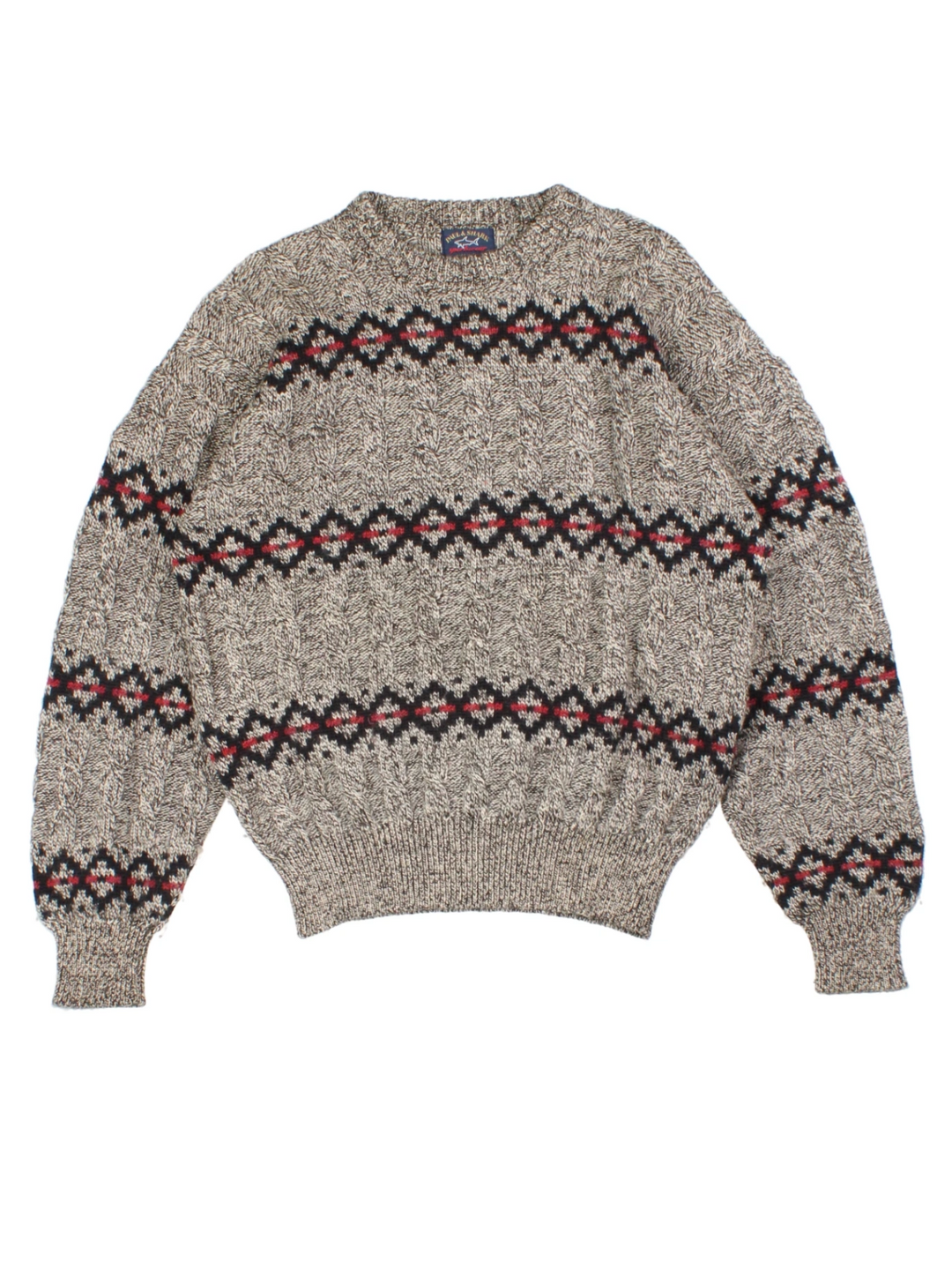 Paul and Shark Grey Fair Isle Jumper (Size M)