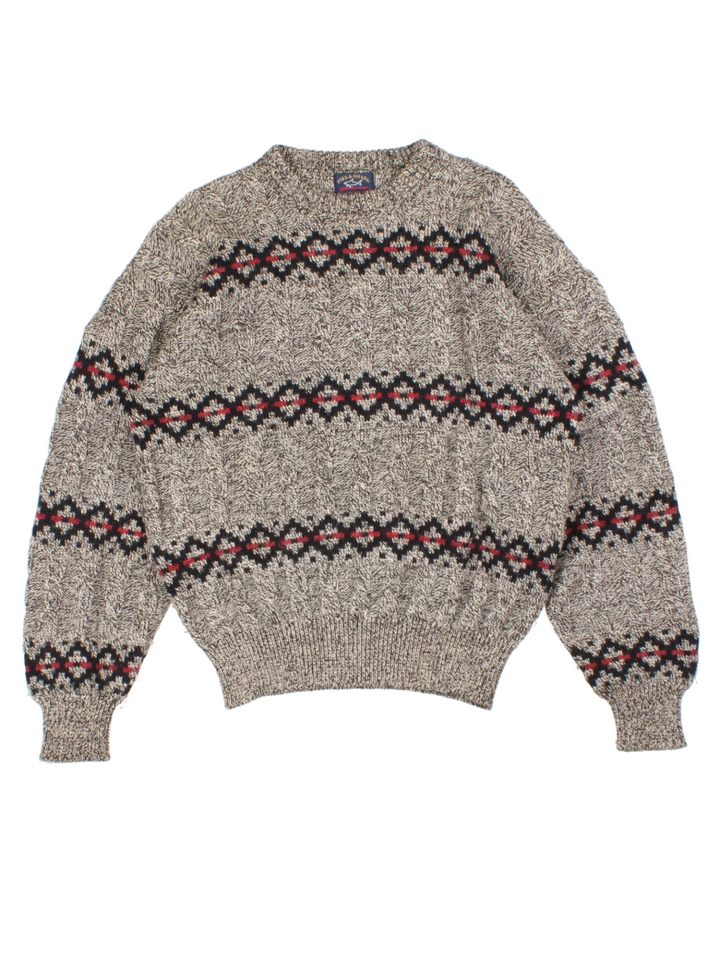 Paul and Shark Grey Fair Isle Jumper (Size M)