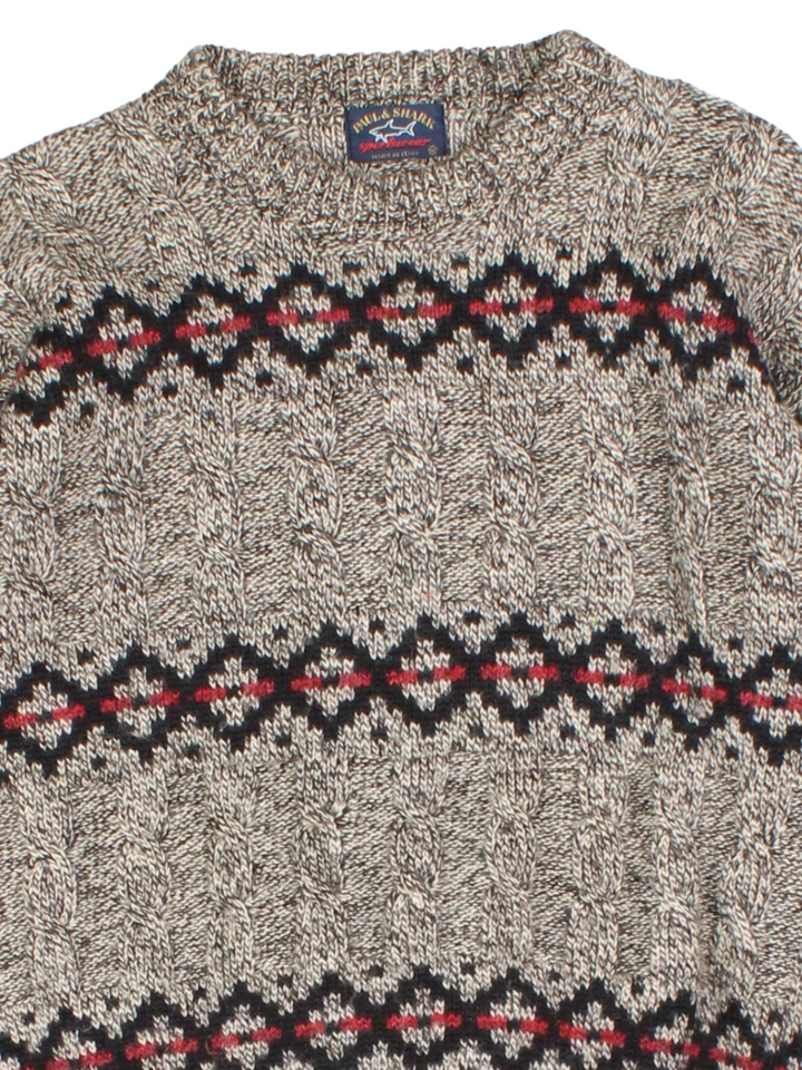 Paul and Shark Grey Fair Isle Jumper (Size M)