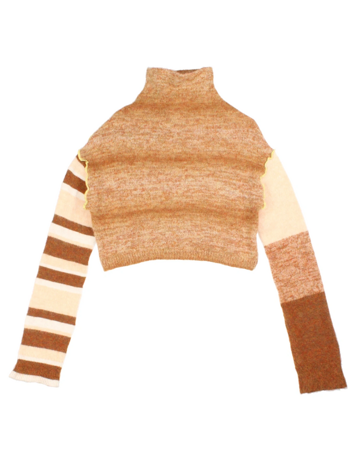 Acne Studios Brown Striped Turtleneck Jumper (Size XS)
