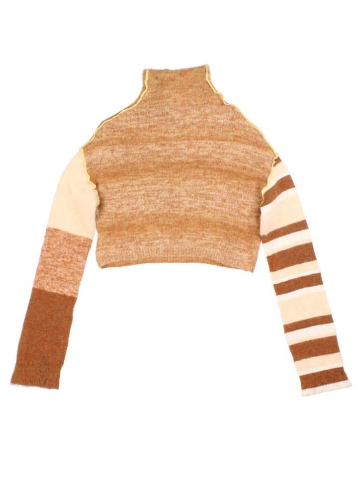 Acne Studios Brown Striped Turtleneck Jumper (Size XS)