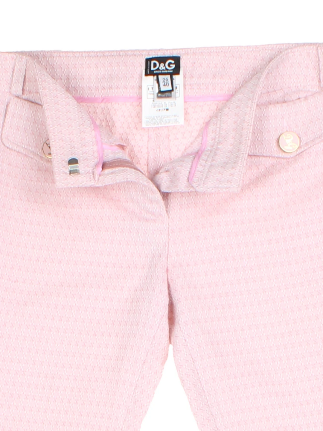Dolce & Gabbana Pink Tweed Capri Trousers (Size M)