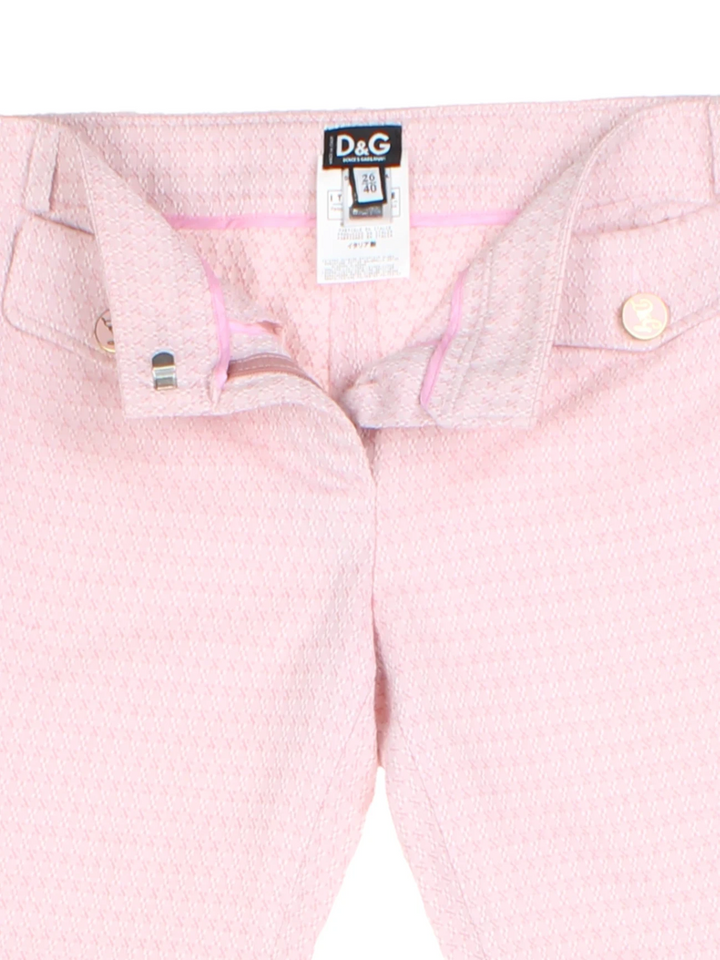 Dolce & Gabbana Pink Tweed Capri Trousers (Size M)