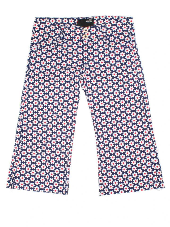 Y2K Love Moschino Floral Capri Trousers (Size M)