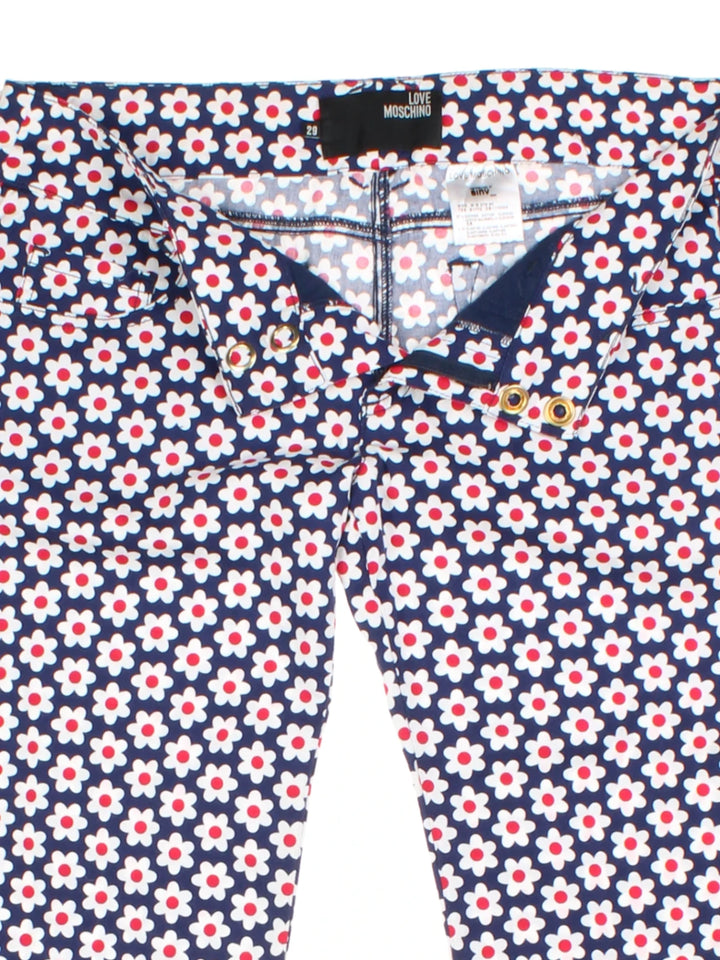 Y2K Love Moschino Floral Capri Trousers (Size M)