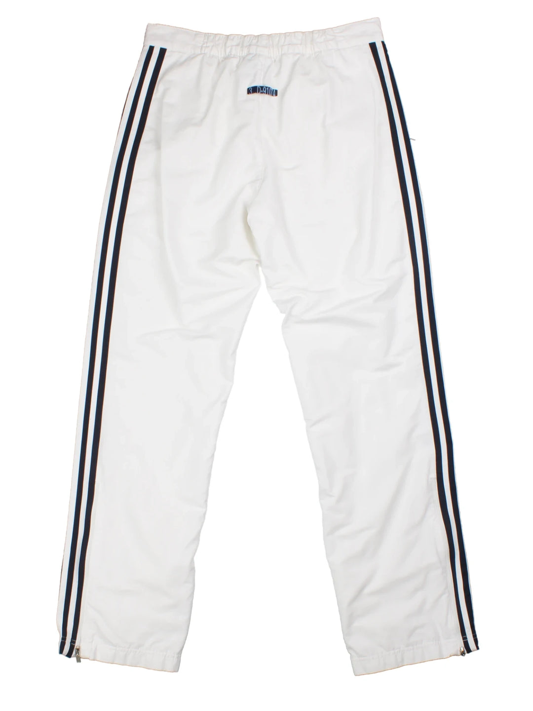 00's Adidas White Stripe Logo Tracksuit Bottoms (Size S)