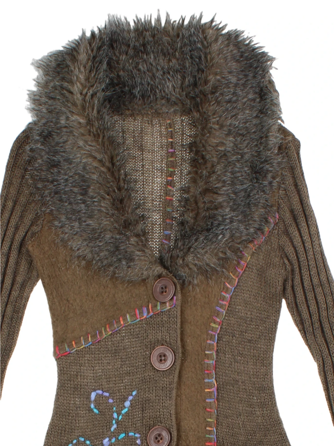 Y2K Brown Cardigan (Size S)
