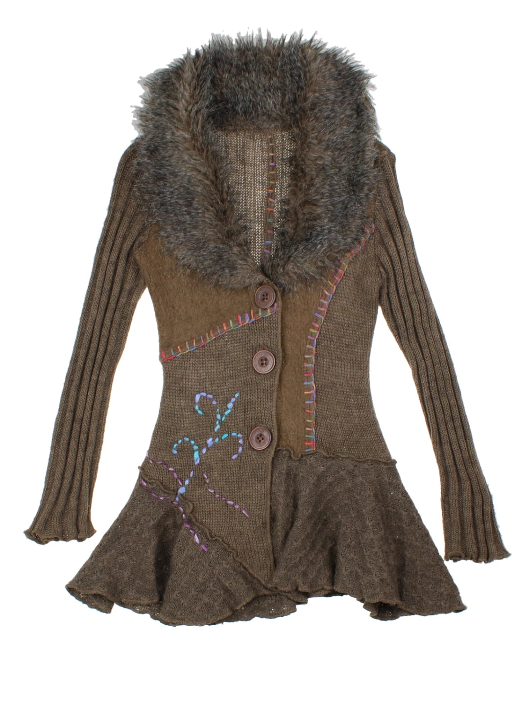 Y2K Brown Cardigan (Size S)