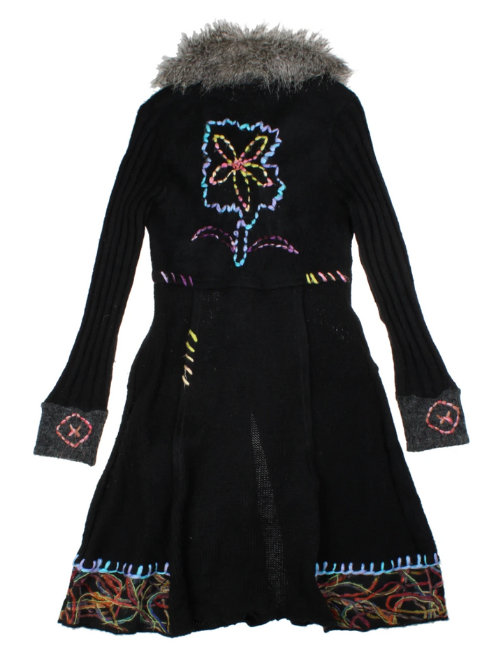 Y2K Black Longline Cardigan (Size M)
