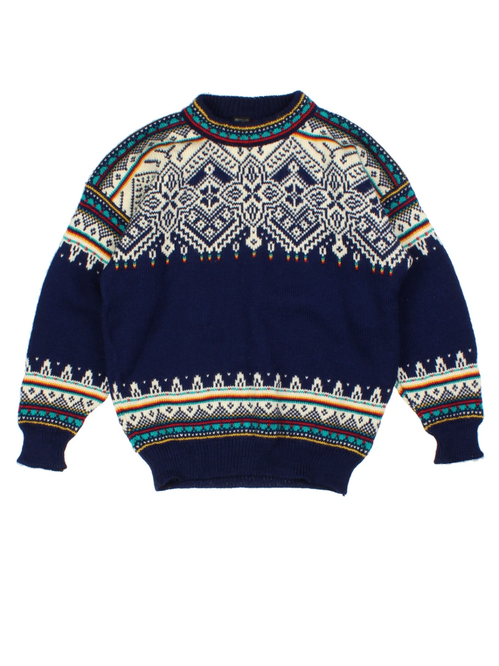 Dale Of Norway Blue Fair Isle Jumper (Size M)
