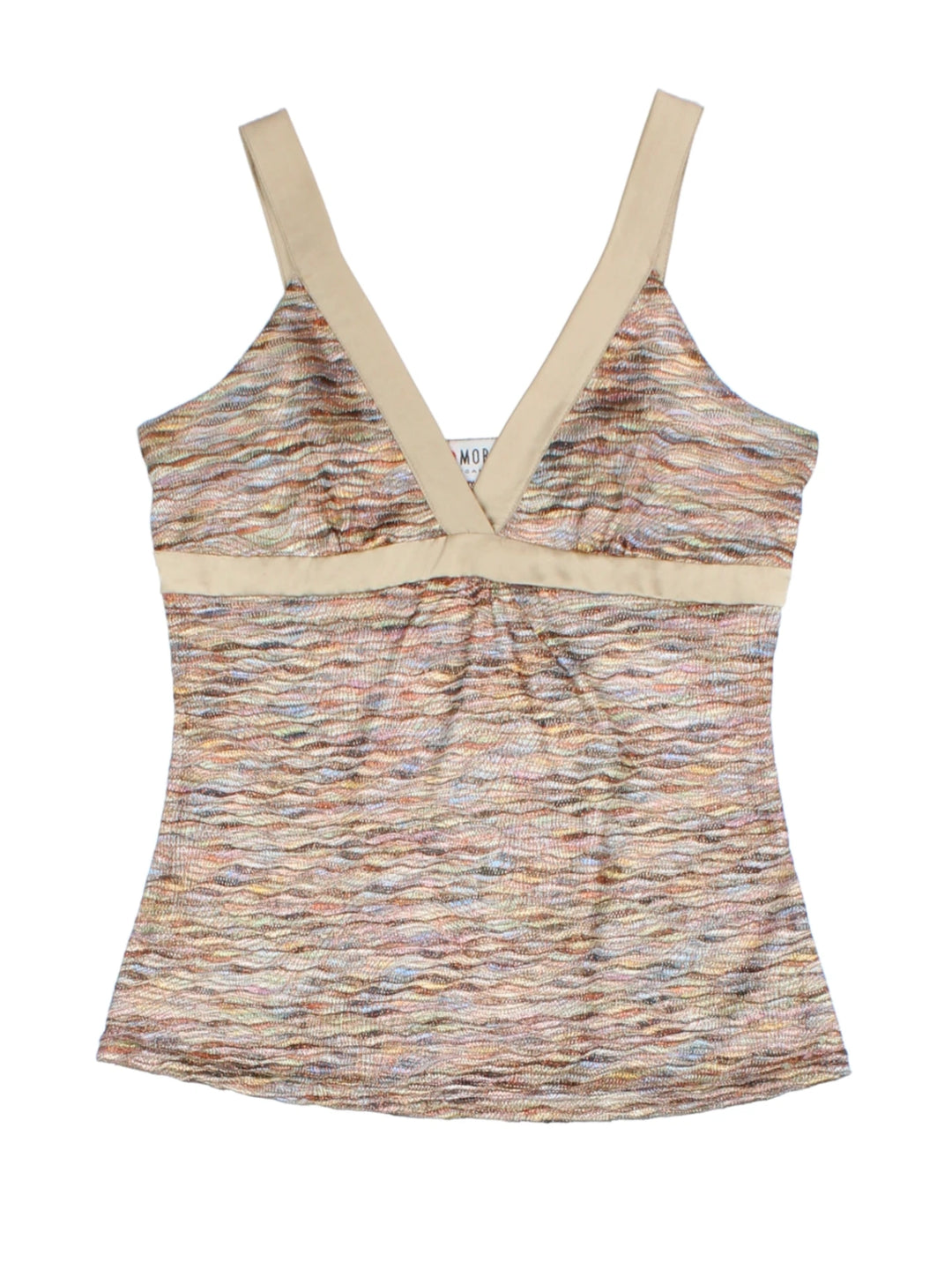 Y2K Morgan Metallic Abstract Tank Top (Size S)