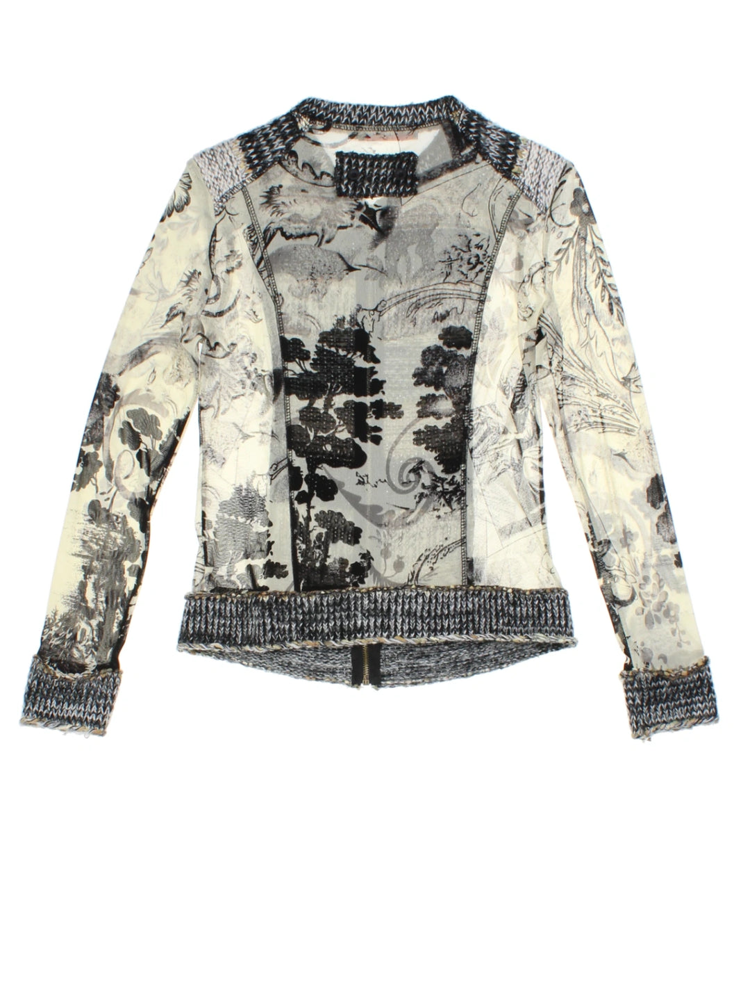 Y2K Lulu H Grey Zip Cardigan (Size L)