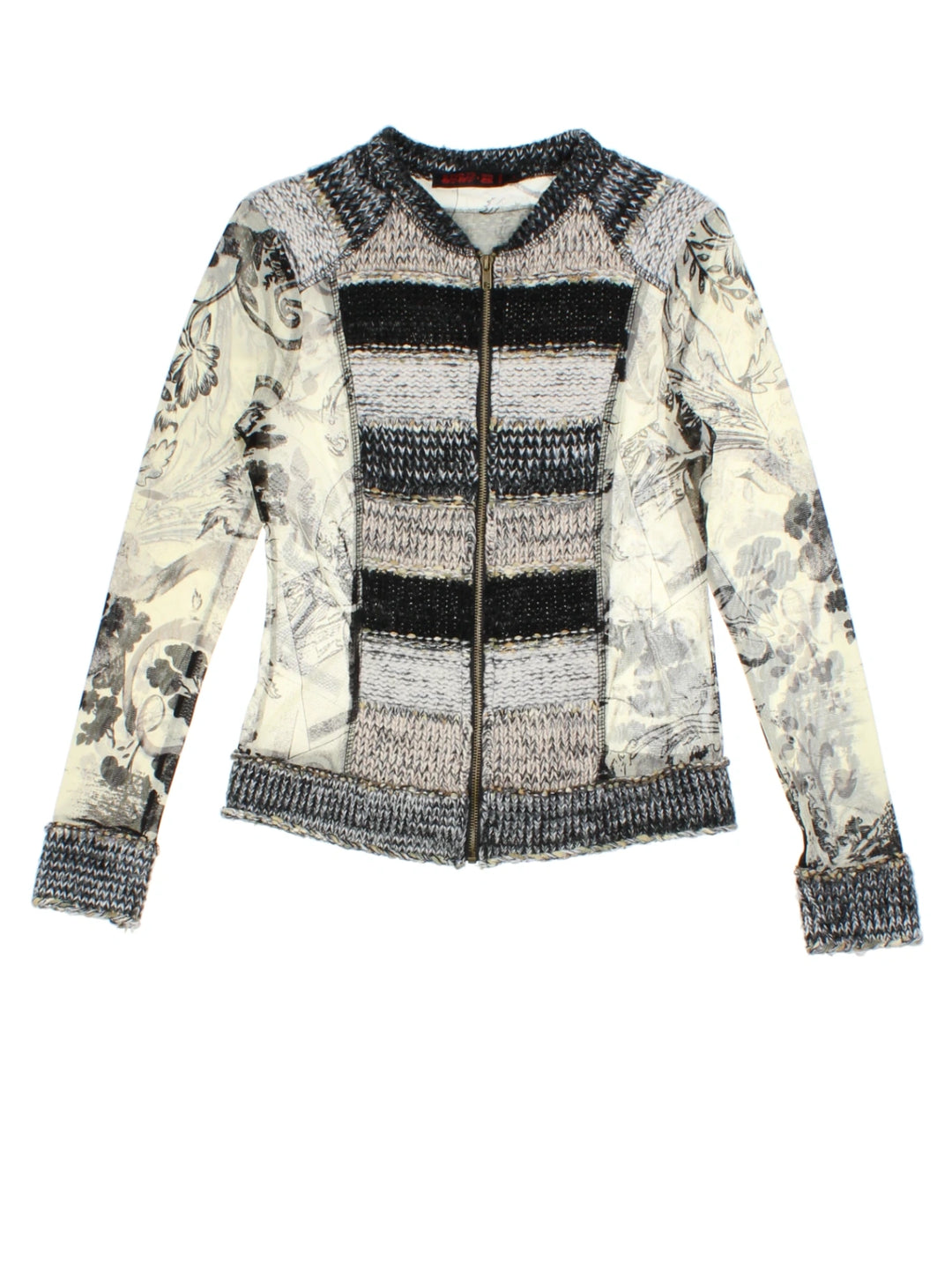 Y2K Lulu H Grey Zip Cardigan (Size L)