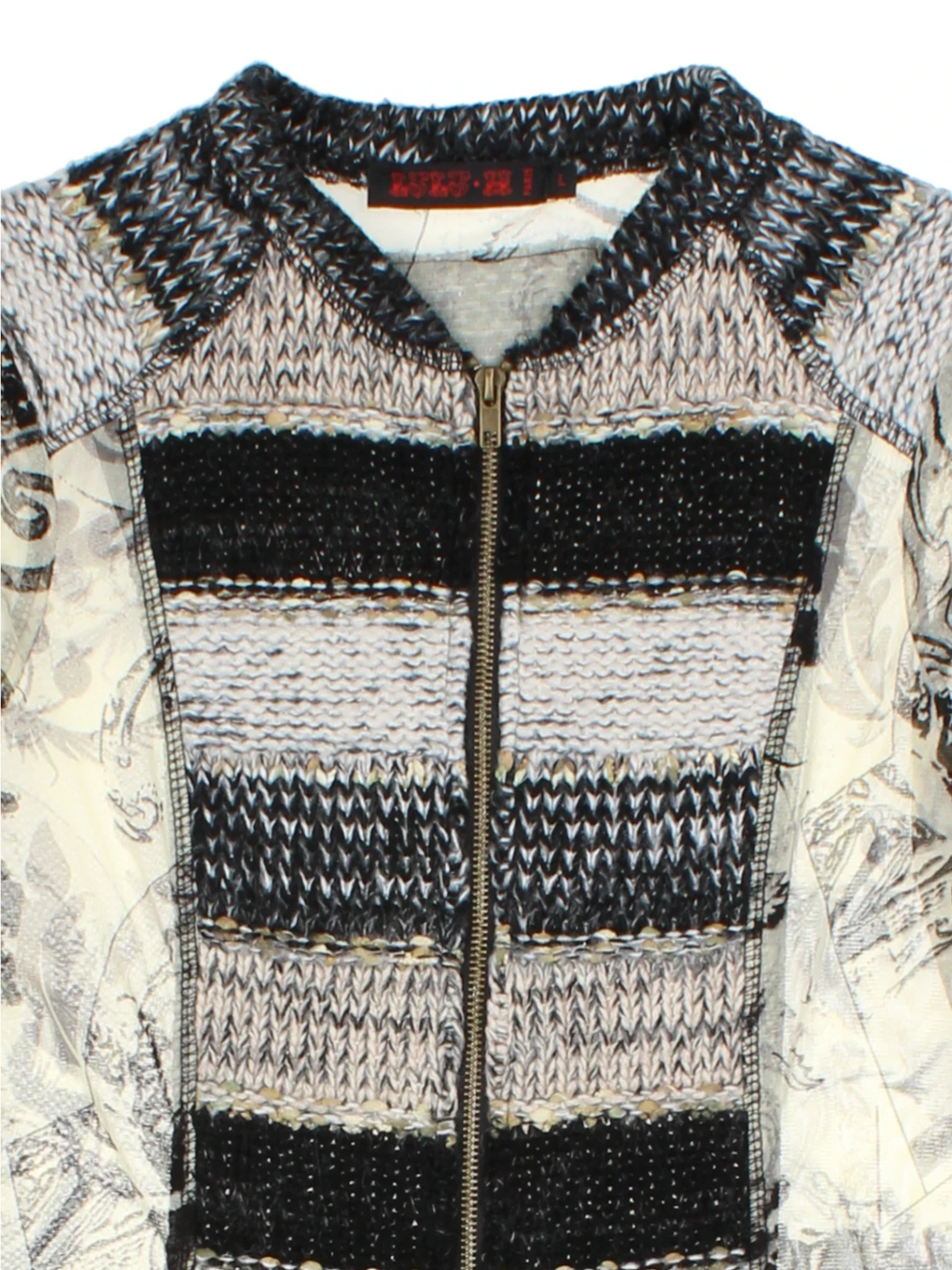 Y2K Lulu H Grey Zip Cardigan (Size L)