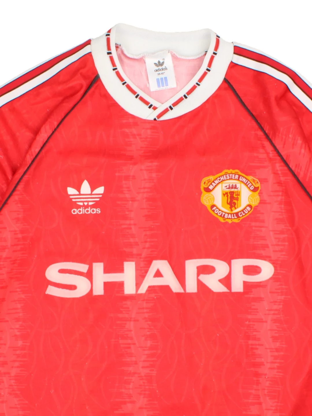 90–92 Adidas Manchester United Home Football Shirt (Size S)