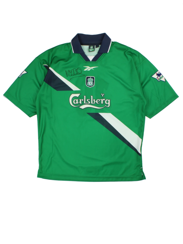 99/00 Reebok Liverpool F.C. Away Football Shirt Signed Michael Owen (Size XL)