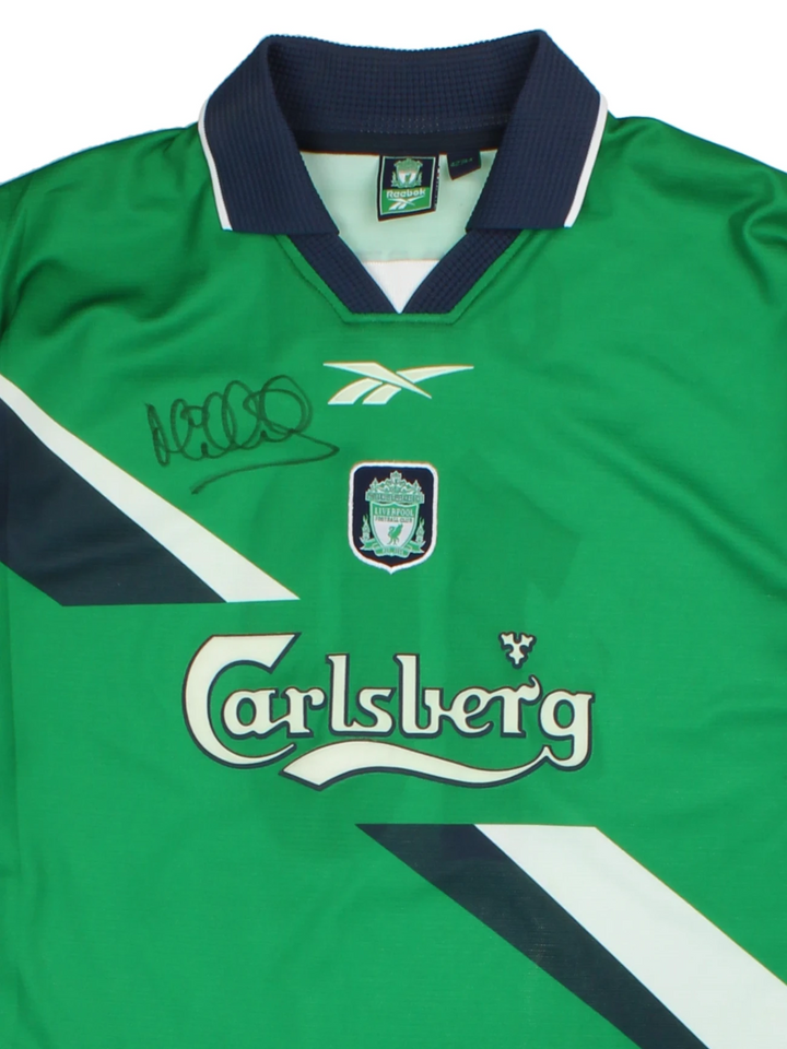 99/00 Reebok Liverpool F.C. Away Football Shirt Signed Michael Owen (Size XL)