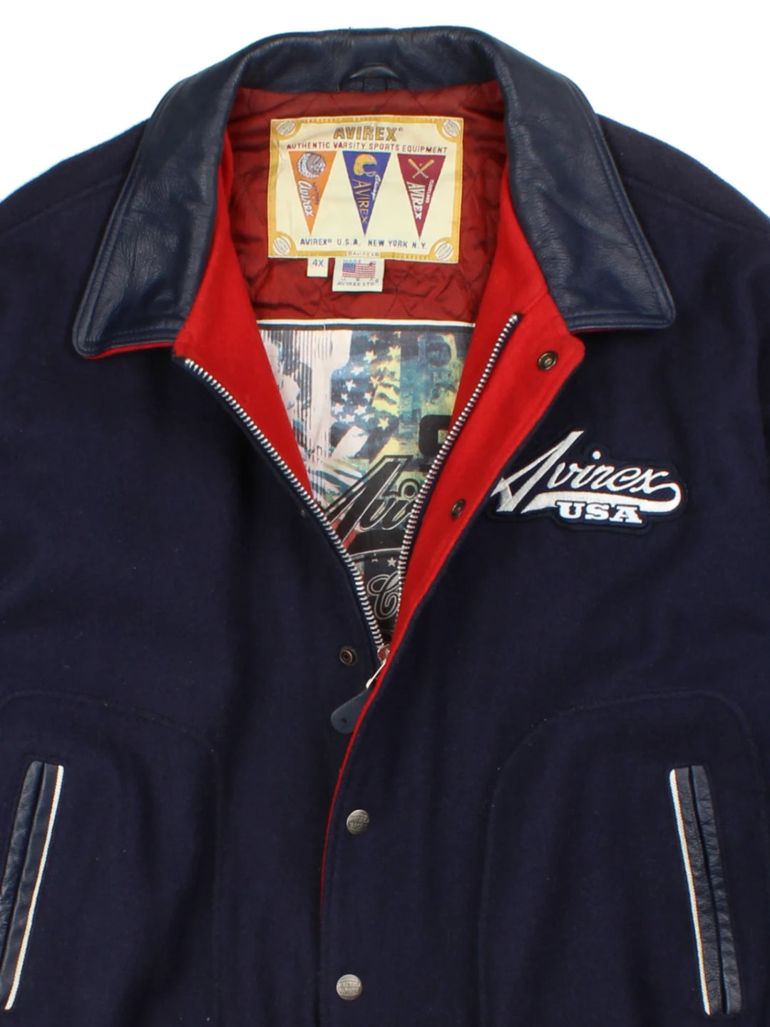 Avirex USA Navy Varsity Jacket (Size XXXXL)