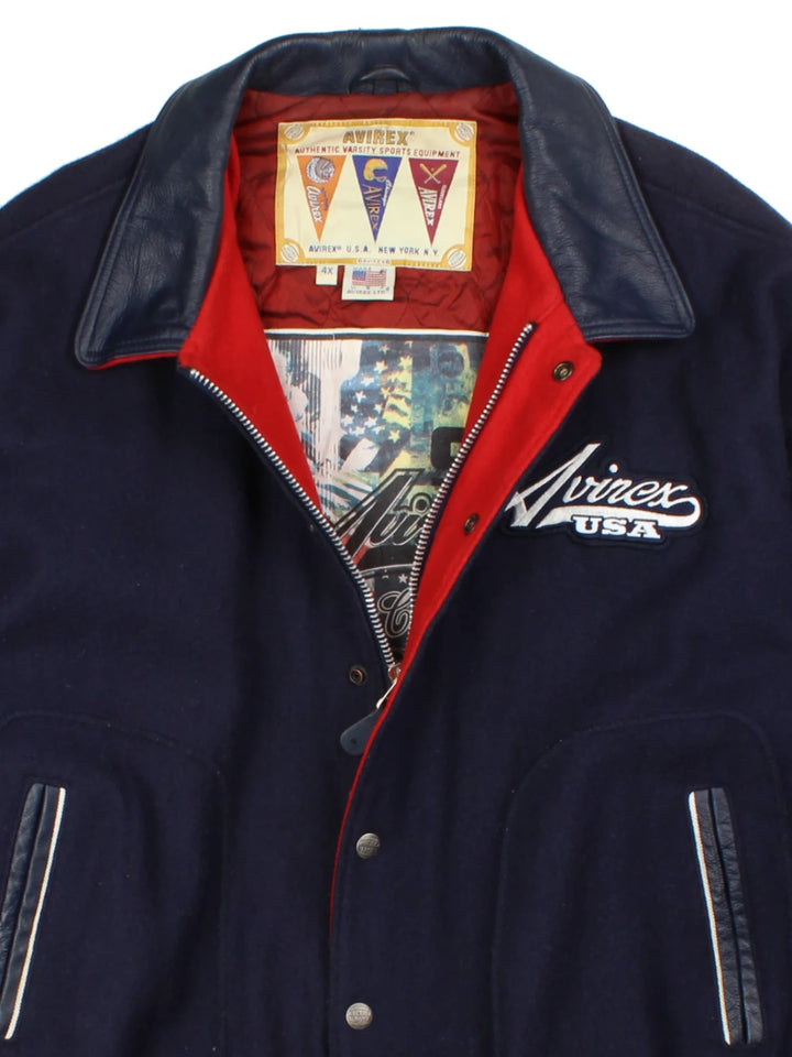 Avirex USA Navy Varsity Jacket (Size XXXXL)