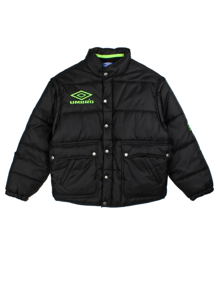 90's Umbro Training Puffer Jacket Detatcable Sleeves (Size M)