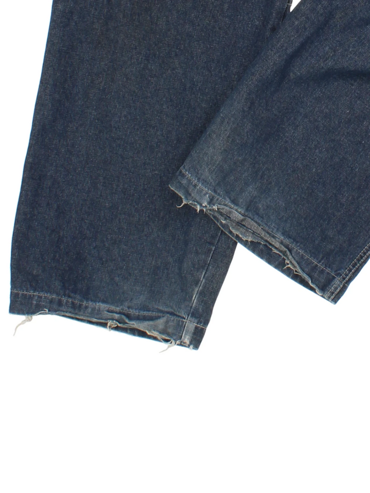 Y2K Blue Graphic Logo Cargo Jeans (Size L)