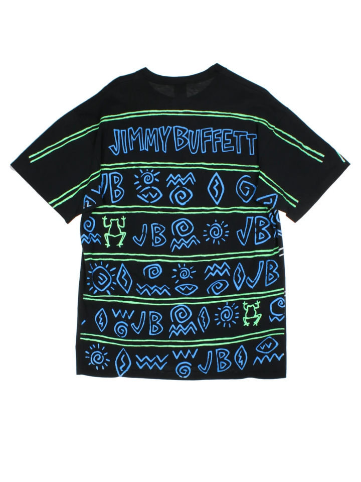 90s Jimmy Buffett Black Neon Surf Frog T-Shirt (Size L)