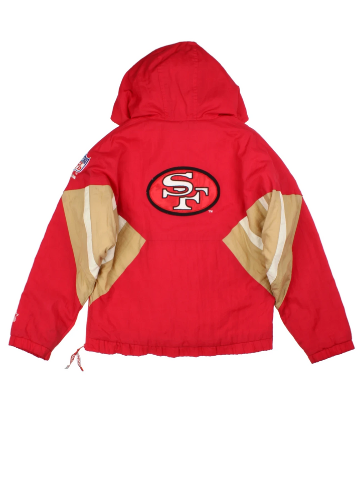 90's Starter San Francisco 49ers Red Hooded Jacket (Size L)