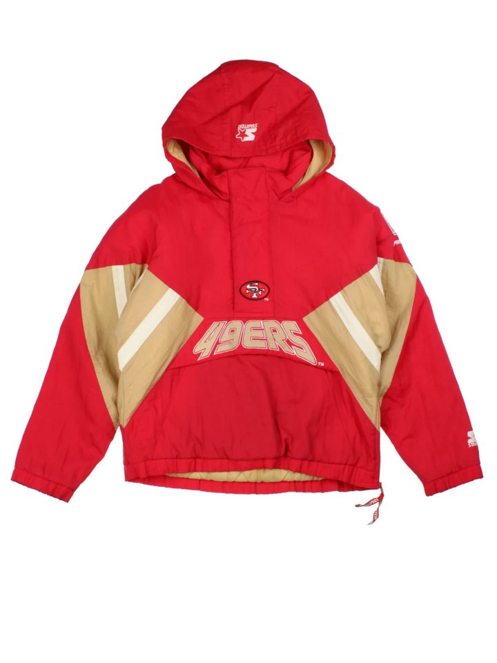 90's Starter San Francisco 49ers Red Hooded Jacket (Size L)