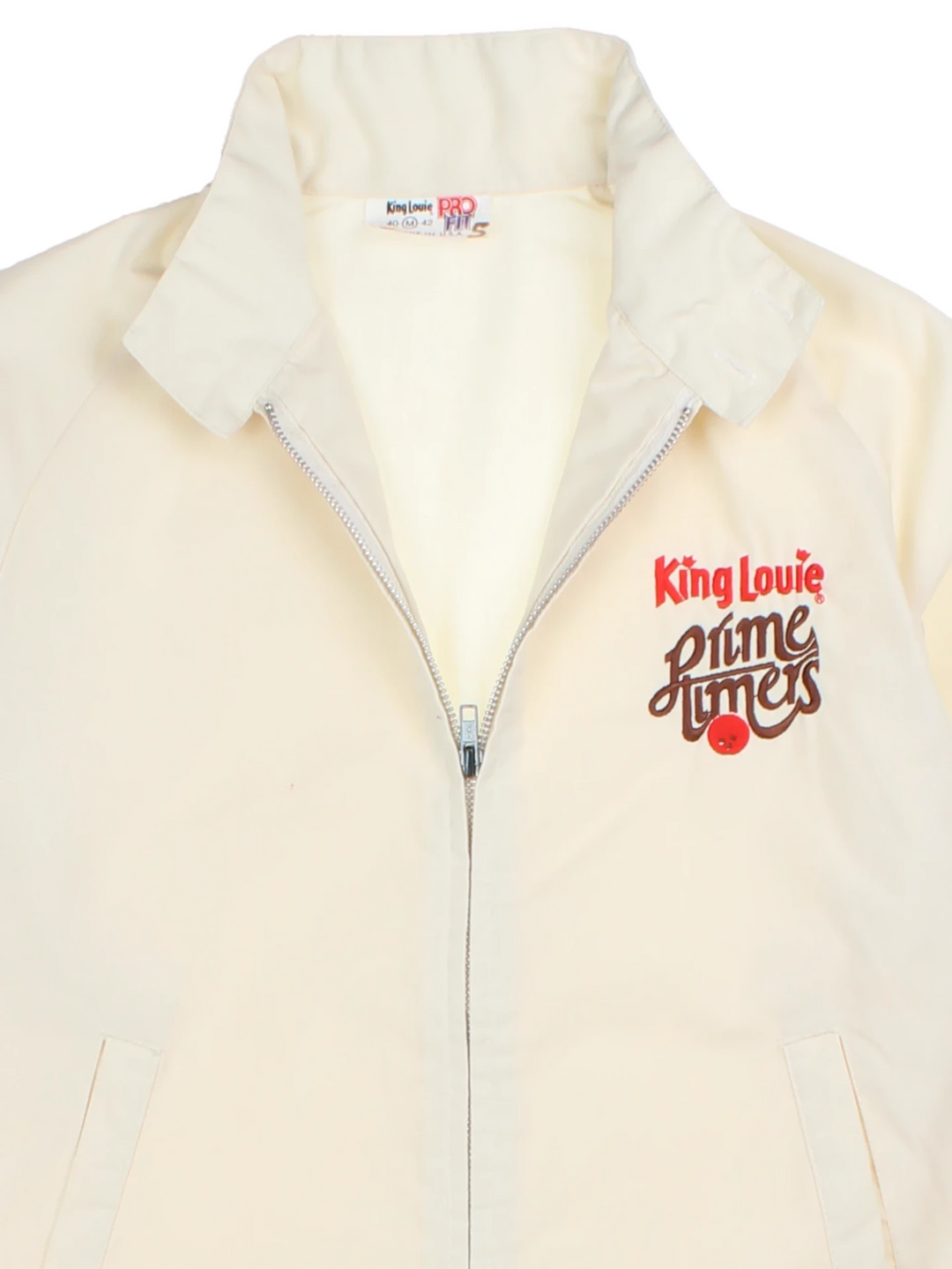 70s King Louis Prime Timers White Bomber Jacket (Size M)