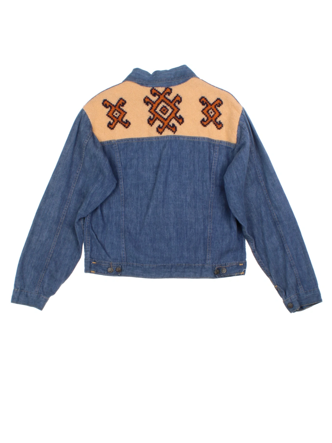 70s Slantzi Craft Embroidered Denim Jacket (Size M)