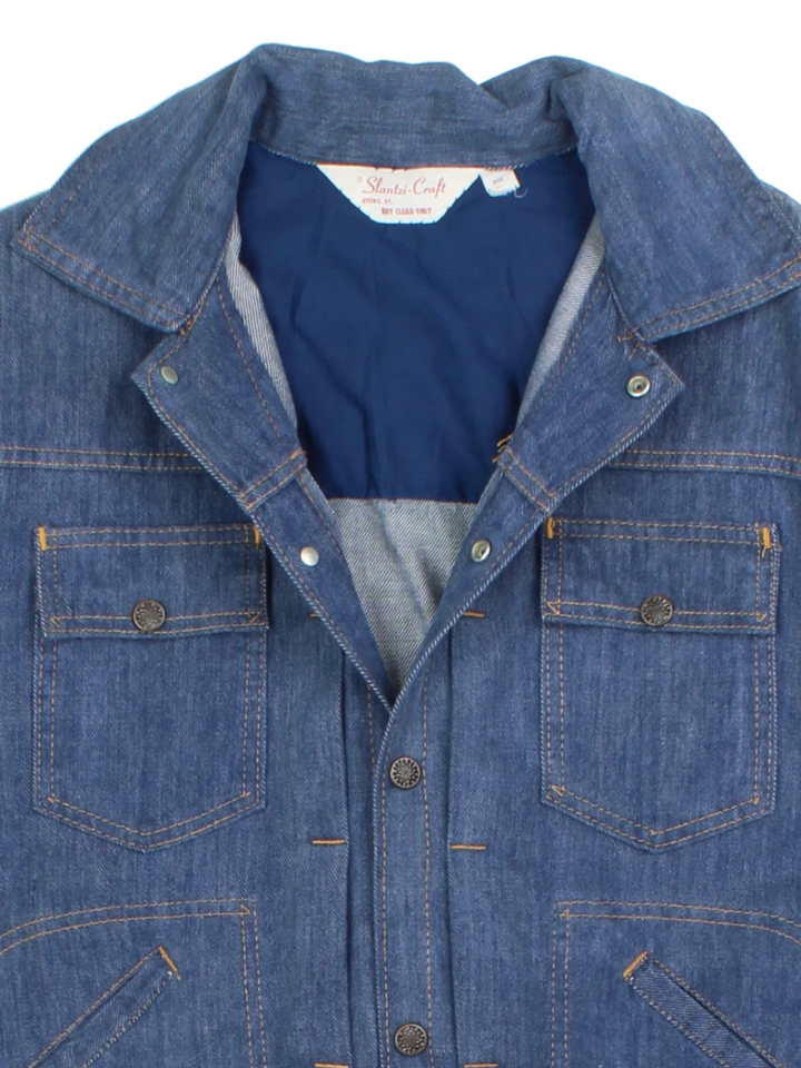 70s Slantzi Craft Embroidered Denim Jacket (Size M)