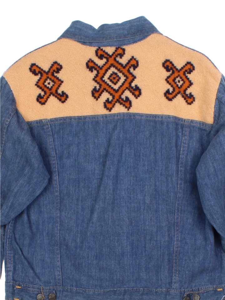 70s Slantzi Craft Embroidered Denim Jacket (Size M)