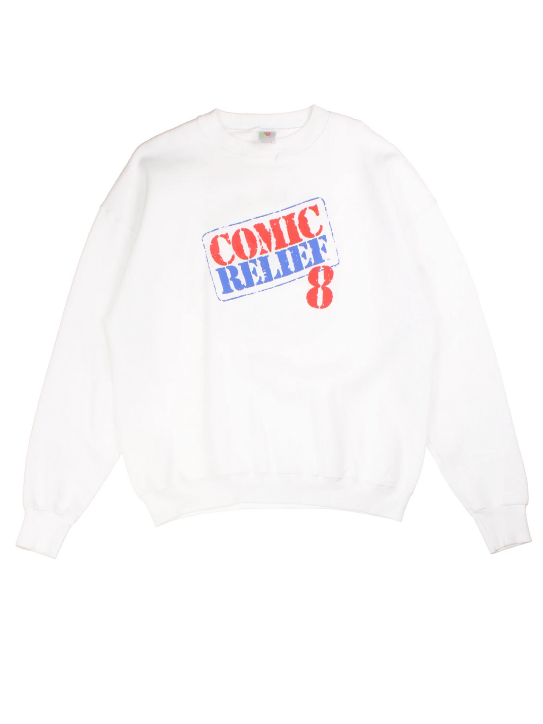 98 Comic Relief 8 White Graphic Sweatshirt (Size L)