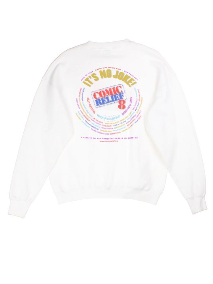 98 Comic Relief 8 White Graphic Sweatshirt (Size L)