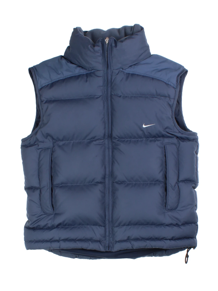 00's Nike Navy Insulated Padded Gilet (Size S)