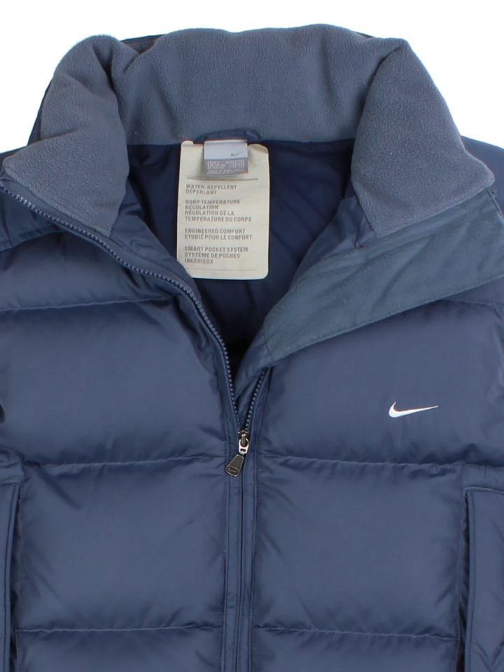 00's Nike Navy Insulated Padded Gilet (Size S)