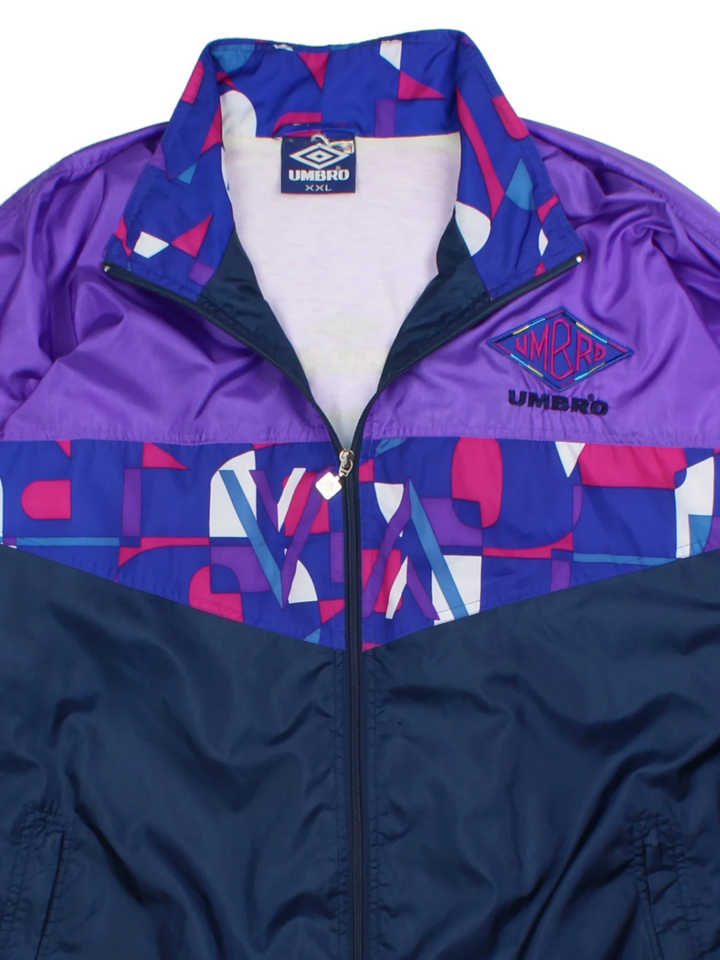 90s Umbro Colourblock Tracksuit Top (Size XXL)