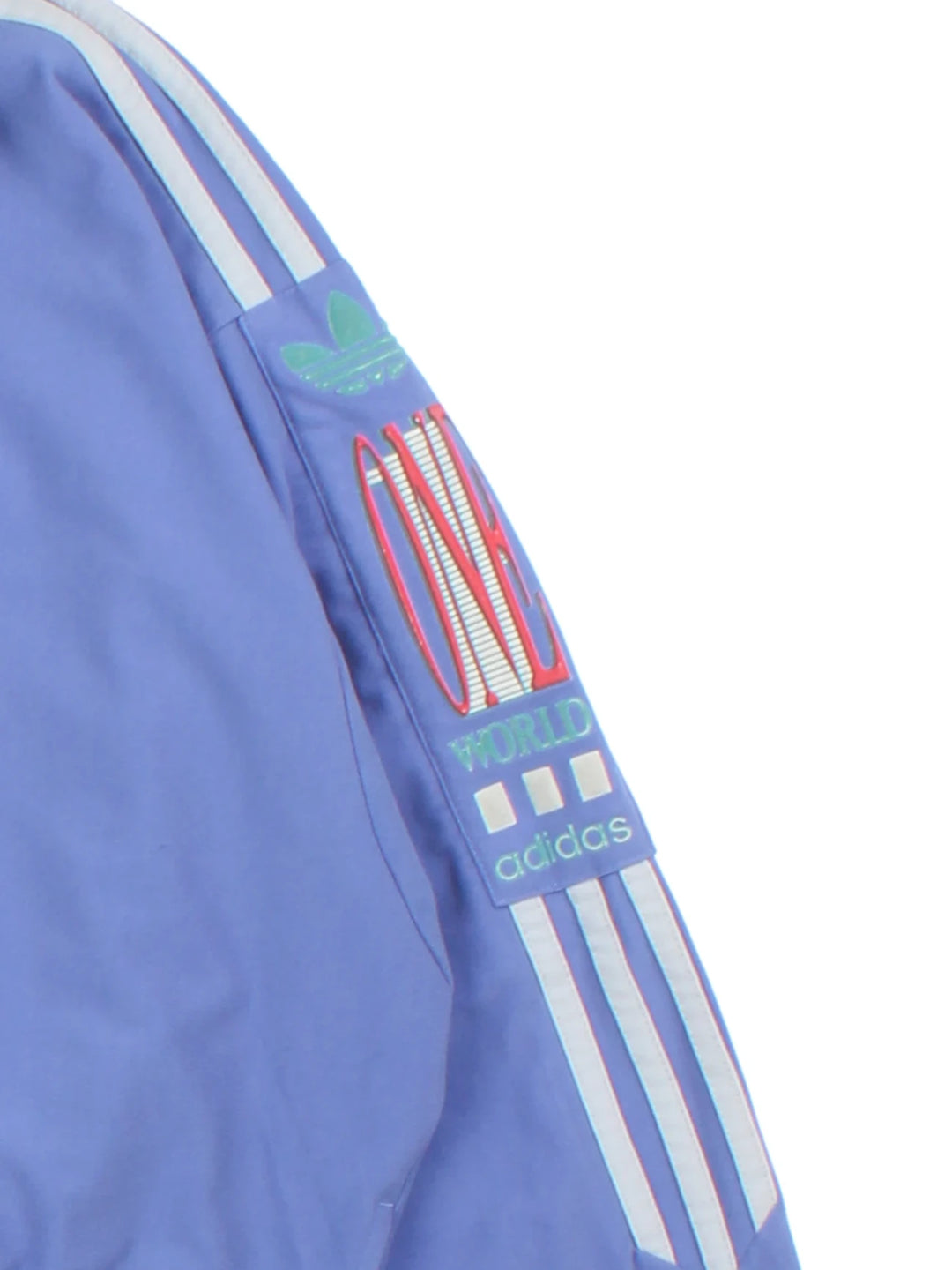 90's Adidas Blue Graphic Track Jacket (Size L)