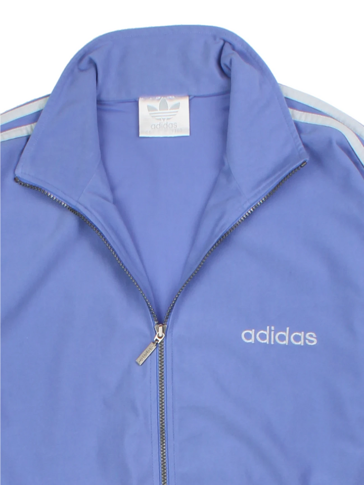 90's Adidas Blue Graphic Track Jacket (Size L)