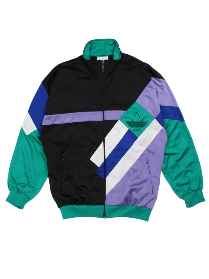 90's Adidas Multicolor Colorblock Logo Polyester Track Jacket (Size M)