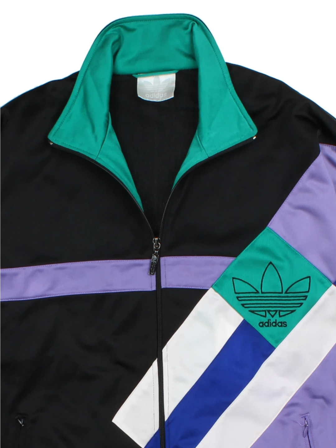 90's Adidas Multicolor Colorblock Logo Polyester Track Jacket (Size M)