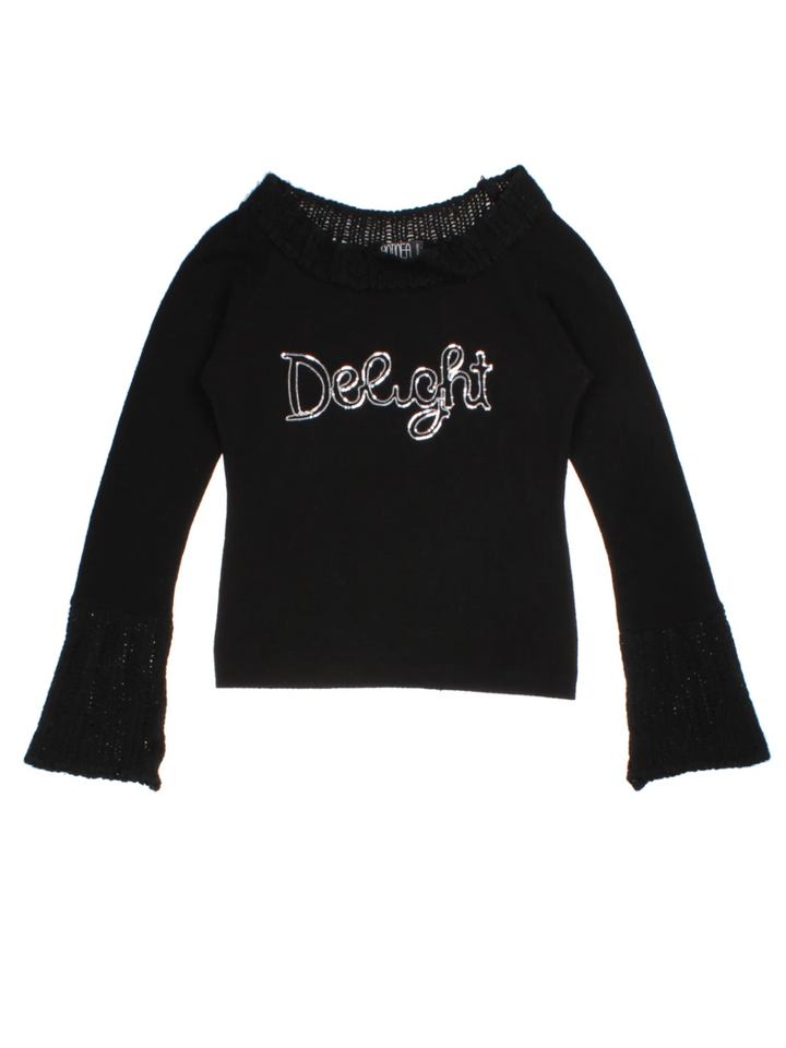 Y2K Black Graphic Jumper (Size M)