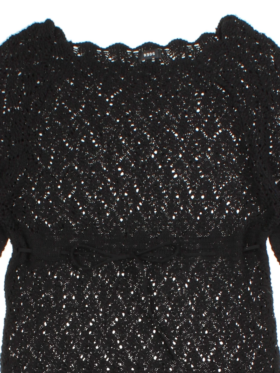 Y2K Black Open Knit Top (Size M)